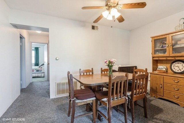 941 N NW Hwy Unit 1A, Park Ridge, IL 60068 - dining area with carpet flooring and a ceiling fan