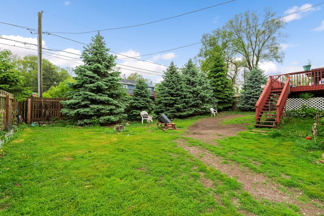 411 N Crestwood Ave, Mchenry, IL 60051 - view of yard featuring stairs and a deck
