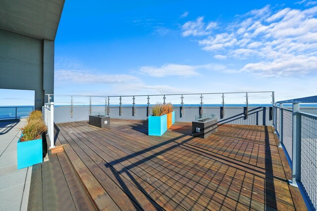 600 N Lake Shore Dr Unit 1105, Chicago, IL 60611 - wooden terrace with a water view