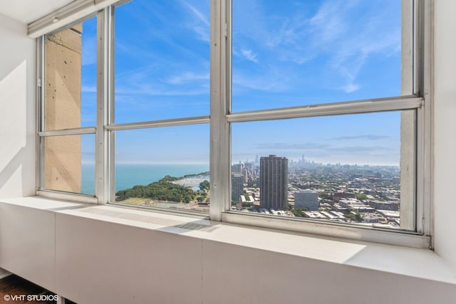 detailed view of a water view and a city view