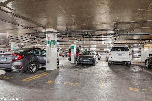 view of parking garage