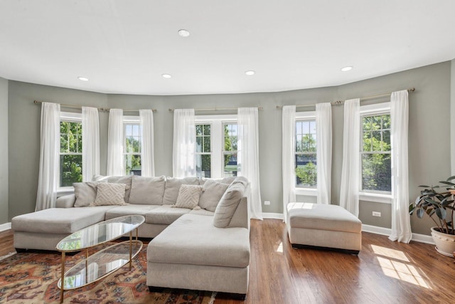 5140 N Albany Ave Unit 1, Chicago, IL 60625 - living area with baseboards, wood finished floors, and recessed lighting