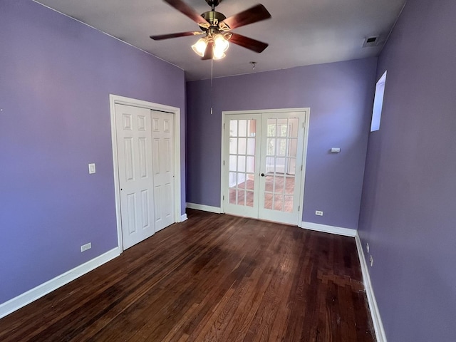 3353 W Wilson Ave Unit 3F, Chicago, IL 60625 - unfurnished bedroom with french doors, wood finished floors, and baseboards