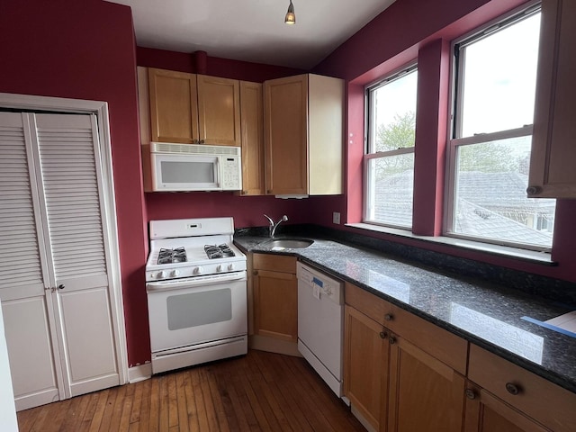 3353 W Wilson Ave Unit 3F, Chicago, IL 60625 - kitchen featuring white appliances, a sink, and dark wood-type flooring