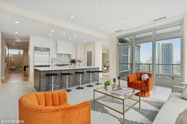 333 N Canal St Unit 2201, Chicago, IL 60606 - living area featuring recessed lighting and baseboards