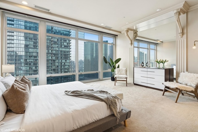 333 N Canal St Unit 2201, Chicago, IL 60606 - carpeted bedroom featuring crown molding
