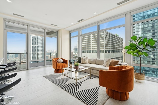 333 N Canal St Unit 2201, Chicago, IL 60606 - living room featuring expansive windows and a city view