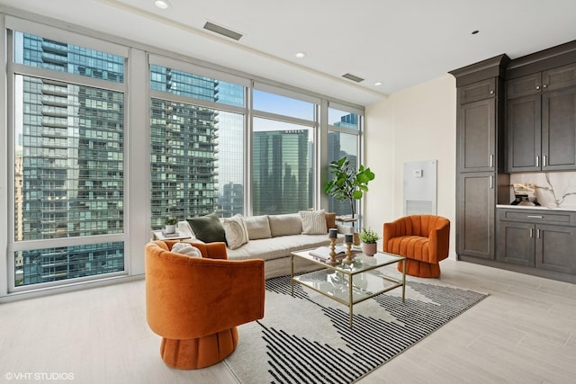 333 N Canal St Unit 2201, Chicago, IL 60606 - living room with floor to ceiling windows and recessed lighting