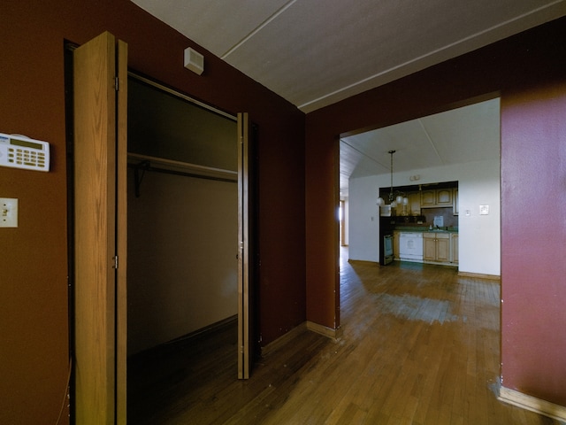 914 N Austin Blvd Unit A5, Oak Park, IL 60302 - corridor with dark wood finished floors and baseboards