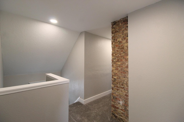 957 E Eagle St, Kankakee, IL 60901 - stairs with carpet flooring, baseboards, and vaulted ceiling