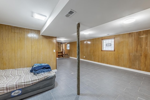 7629 S Green St, Chicago, IL 60620 - below grade area featuring wooden walls and stairs