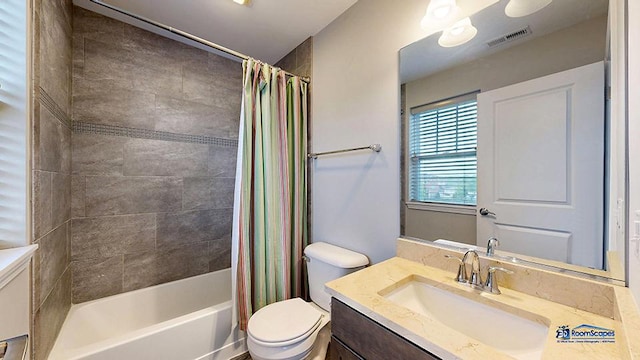 1255 Danforth Ct, Vernon Hills, IL 60061 - full bathroom featuring vanity, shower / bath combination with curtain, and toilet