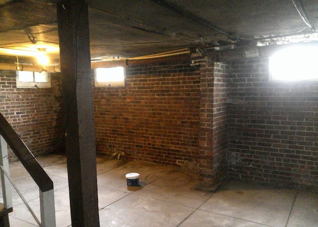 201 E N St, Ridge Farm, IL 61870 - basement with brick wall