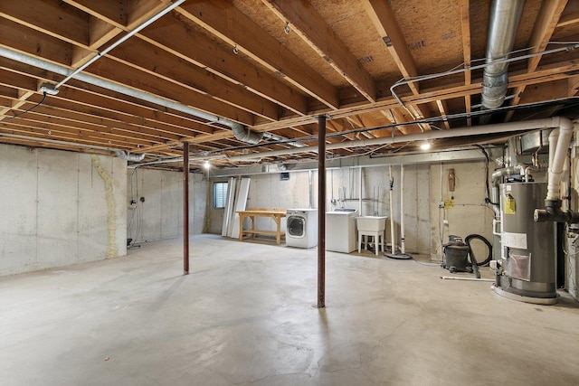 17 Autumn Ln, Streamwood, IL 60107 - below grade area featuring water heater and washer and dryer