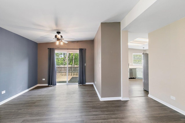 17 Autumn Ln, Streamwood, IL 60107 - spare room featuring ceiling fan and dark wood finished floors