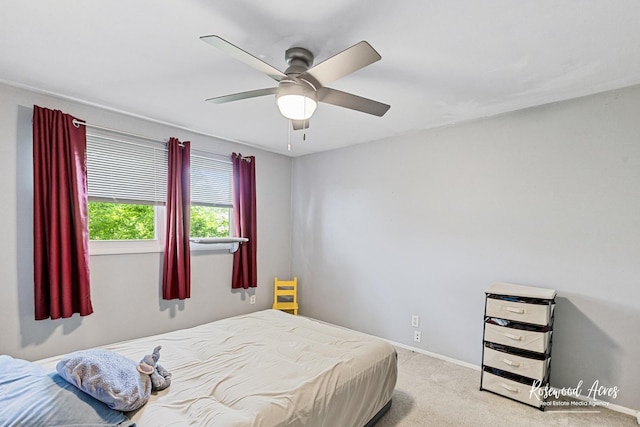 857 Edwin Dr, Bourbonnais, IL 60914 - bedroom with carpet floors, baseboards, and ceiling fan