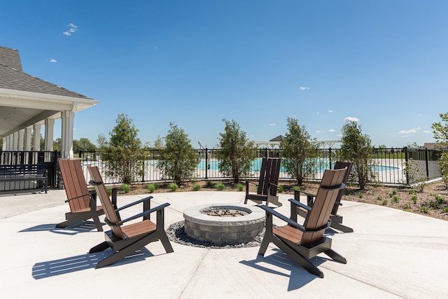 1391 Aspen Ln, Pingree Grove, IL 60140 - view of patio featuring an outdoor fire pit