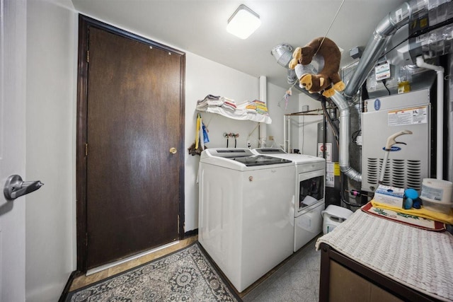 2121 Pepperwood Ln Unit 0, Glendale Heights, IL 60139 - laundry room featuring washer and clothes dryer, gas water heater, and heating unit
