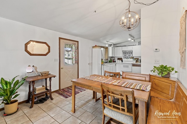 125 E Second S St, Chebanse, IL 60922 - dining room featuring a chandelier, light tile patterned floors, and rail lighting