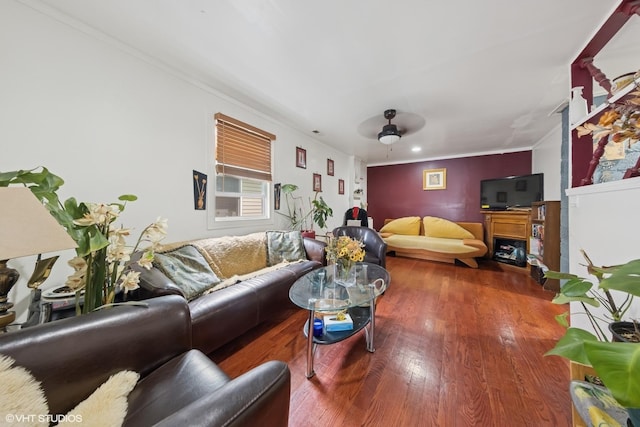 5351 N Kimball Ave, Chicago, IL 60625 - living area featuring ornamental molding and wood finished floors