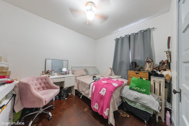 5351 N Kimball Ave, Chicago, IL 60625 - bedroom with wood finished floors, a ceiling fan, and lofted ceiling