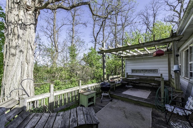 1311 Eastview Dr, Waukegan, IL 60085 - wooden deck with a pergola and area for grilling