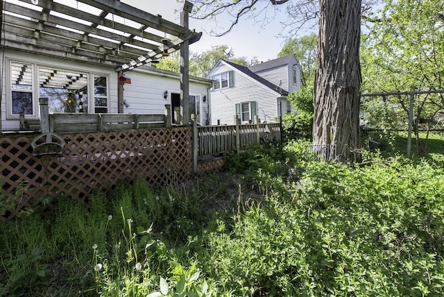1311 Eastview Dr, Waukegan, IL 60085 - view of yard with a pergola and a wooden deck