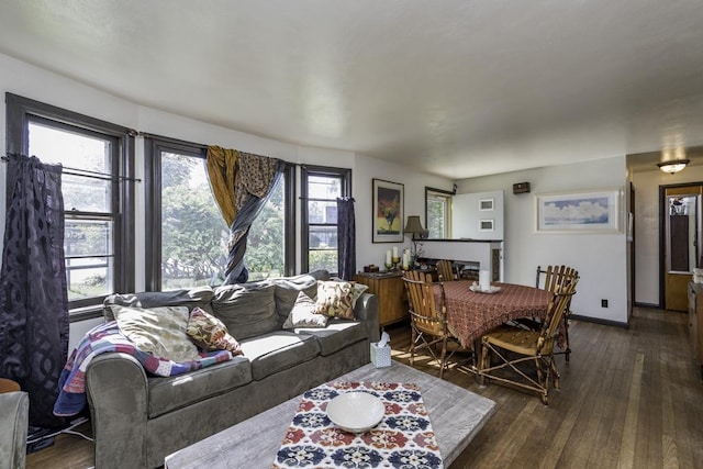 1311 Eastview Dr, Waukegan, IL 60085 - living room with dark wood-style flooring and baseboards