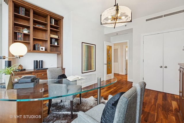 340 E Randolph St Unit 4806, Chicago, IL 60601 - office space featuring a chandelier and dark wood finished floors