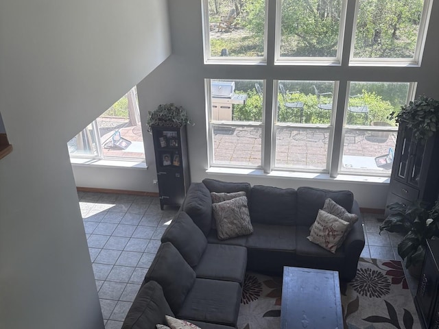 569 Arbor Ln, South Elgin, IL 60177 - living room with tile patterned flooring and baseboards