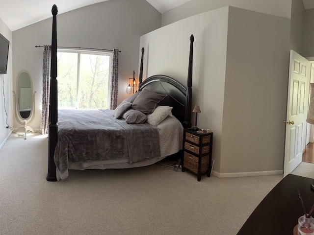 569 Arbor Ln, South Elgin, IL 60177 - bedroom with carpet floors, vaulted ceiling, and baseboards
