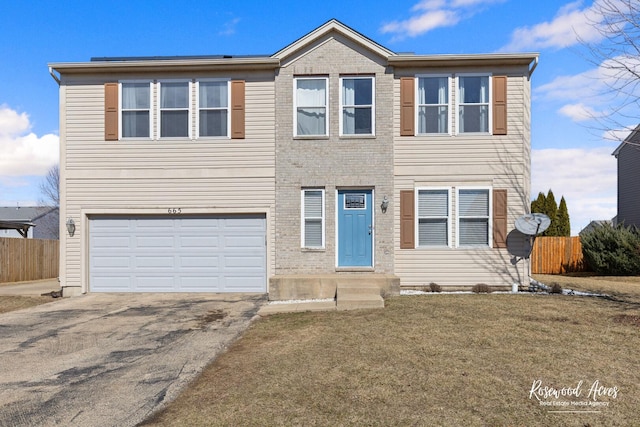 665 Halfway Rd, Bourbonnais, IL 60914 - view of front of property featuring a garage, asphalt driveway, and entry steps