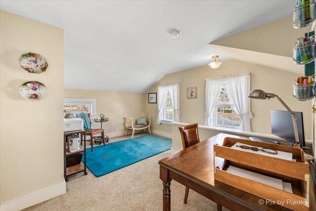 3N369 Lafox Rd, Saint Charles, IL 60175 - office with carpet, lofted ceiling, plenty of natural light, and baseboards