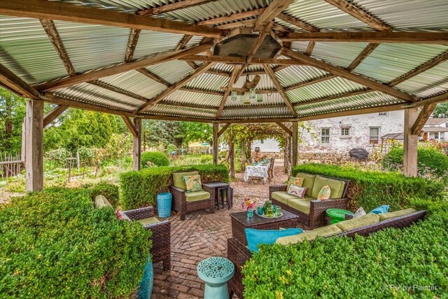 3N369 Lafox Rd, Saint Charles, IL 60175 - view of patio / terrace with a gazebo and outdoor lounge area