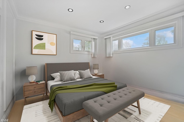 5654 N Manor Ln, Norwood Park, IL 60631 - bedroom with ornamental molding, recessed lighting, and wood finished floors