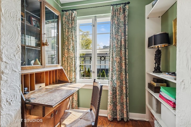2037 Highland Ave, Wilmette, IL 60091 - interior space featuring french doors, baseboards, and wood finished floors
