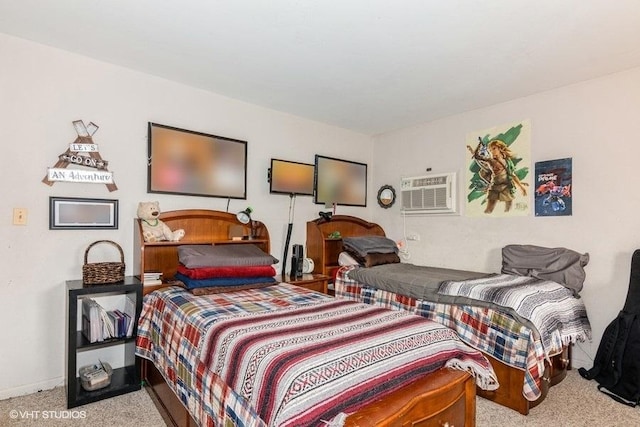 214 E Bailey Rd Unit J, Naperville, IL 60565 - bedroom featuring carpet flooring, a wall mounted AC, and baseboards