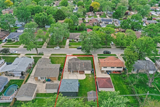15245 Millard Ave, Midlothian, IL 60445 - aerial overview of property's location with nearby suburban area and property parcel outlined