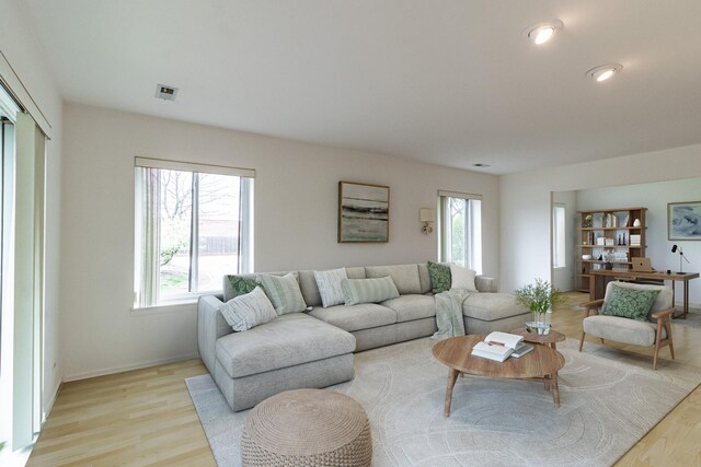3070 Pheasant Creek Dr Unit 104, Northbrook, IL 60062 - living area featuring light wood-style flooring and baseboards