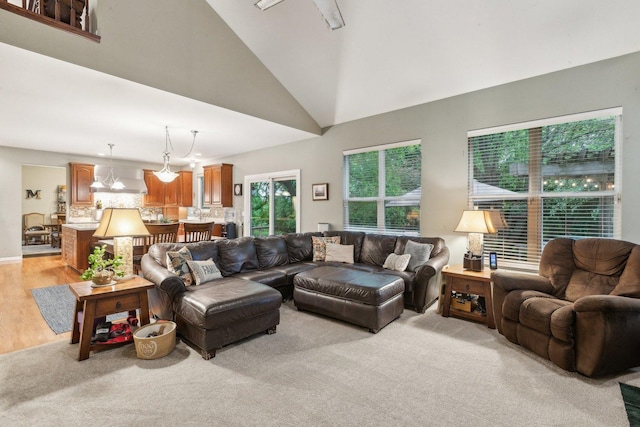 915 Eaton Ct, Lake Villa, IL 60046 - living room featuring high vaulted ceiling