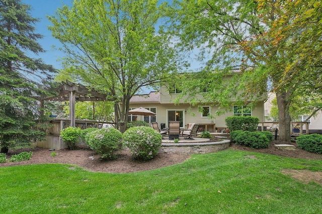 915 Eaton Ct, Lake Villa, IL 60046 - rear view of property with a yard, a patio, and a pergola