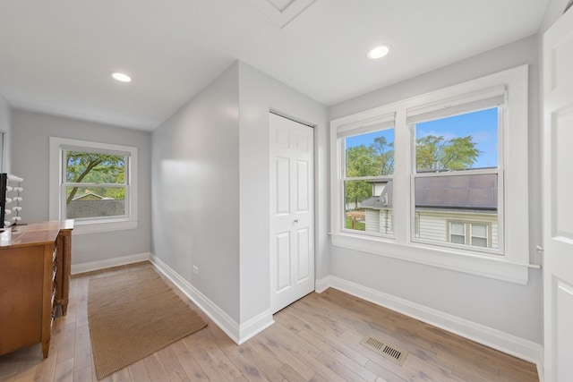 340 S Grant St, Westmont, IL 60559 - unfurnished office featuring baseboards, light wood-style flooring, and recessed lighting