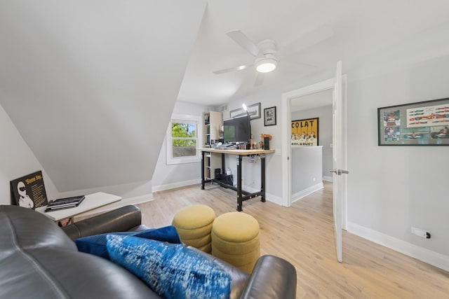 340 S Grant St, Westmont, IL 60559 - living area featuring light wood-type flooring, ceiling fan, and baseboards