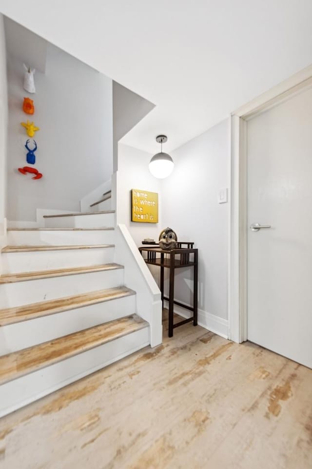 340 S Grant St, Westmont, IL 60559 - stairway featuring wood finished floors