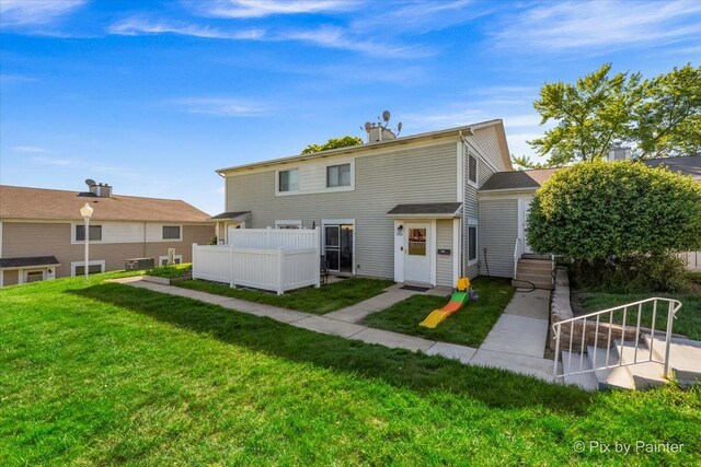 1565 Cornell Pl, Hoffman Estates, IL 60169 - rear view of property with central AC