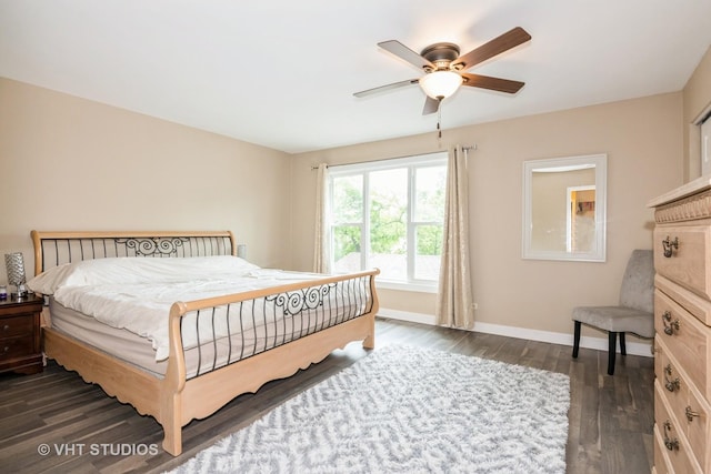 253 Edgewater Dr, Bloomingdale, IL 60108 - bedroom featuring dark wood finished floors and a ceiling fan