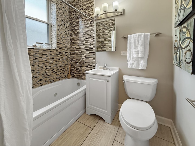 1325 W Addison St Unit 1A, Chicago, IL 60613 - bathroom with toilet, shower / tub combo, vanity, and baseboards