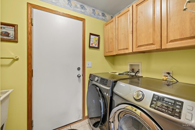 5008 Country Springs Dr, Johnsburg, IL 60051 - washroom with cabinet space, separate washer and dryer, and light tile patterned floors