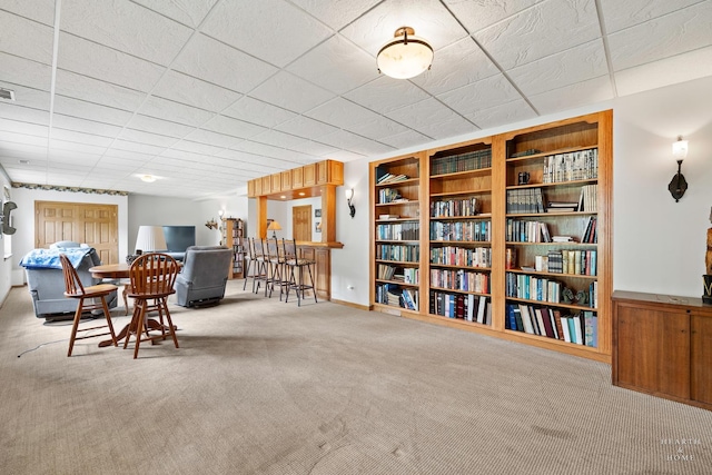 5008 Country Springs Dr, Johnsburg, IL 60051 - living area featuring carpet and a drop ceiling