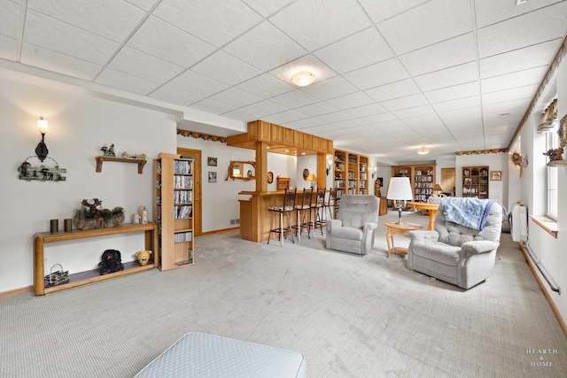 5008 Country Springs Dr, Johnsburg, IL 60051 - living area with carpet and bar